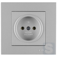 Розетка без заземлення 16A/220V Arvia Electric KAREN Срібло (20 03 2000 215)